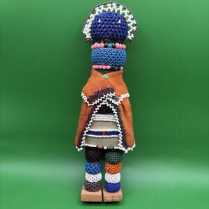 Vintage NDEBELE South African Fertility Handmade Beaded Doll Linga Koba - 12”
